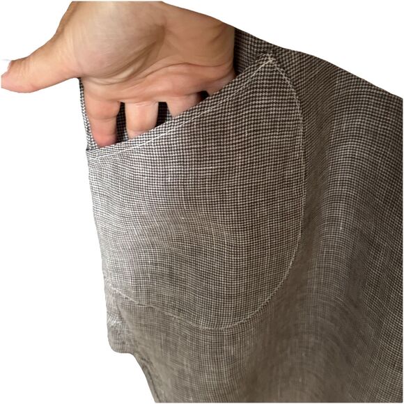 CP Shades Size M Teton Tunic Linen Brown White V-Neck Pockets $242 USA Made - Picture 10 of 14